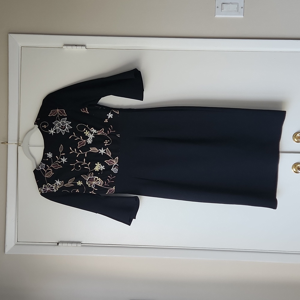 Floral Print Little Black Dress